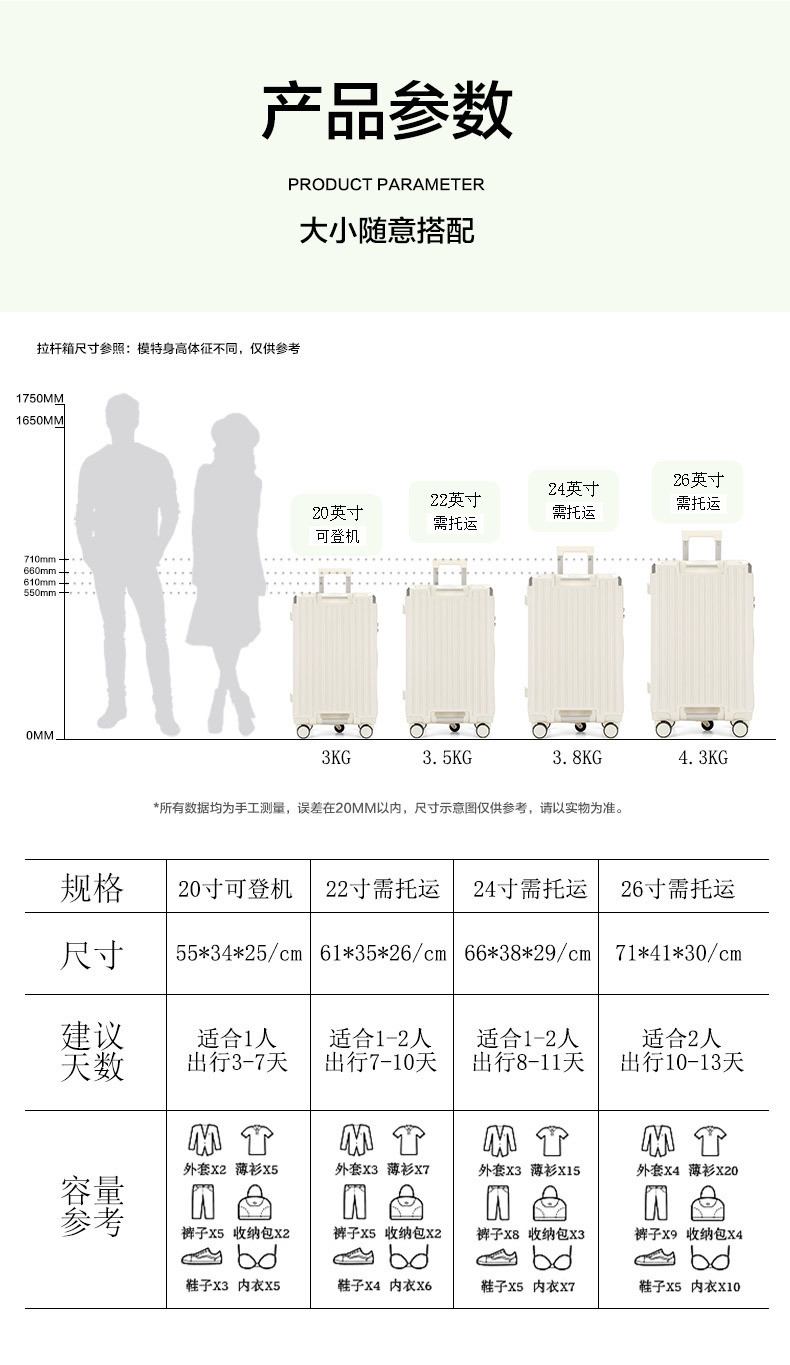 新益美 商务出行拉杆箱拉链款行李箱可充电跨境旅行箱箱