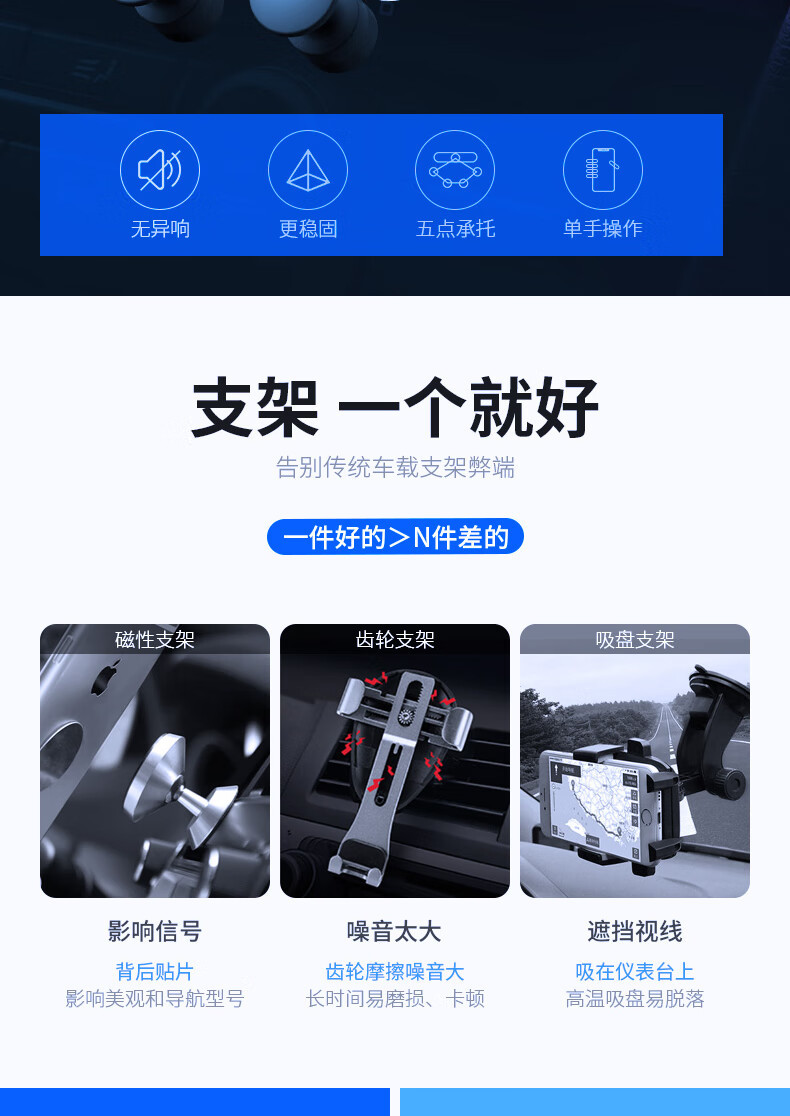 HYUNDAI 现代HYUNDAI-一条简约重力车载支架 YH-C004