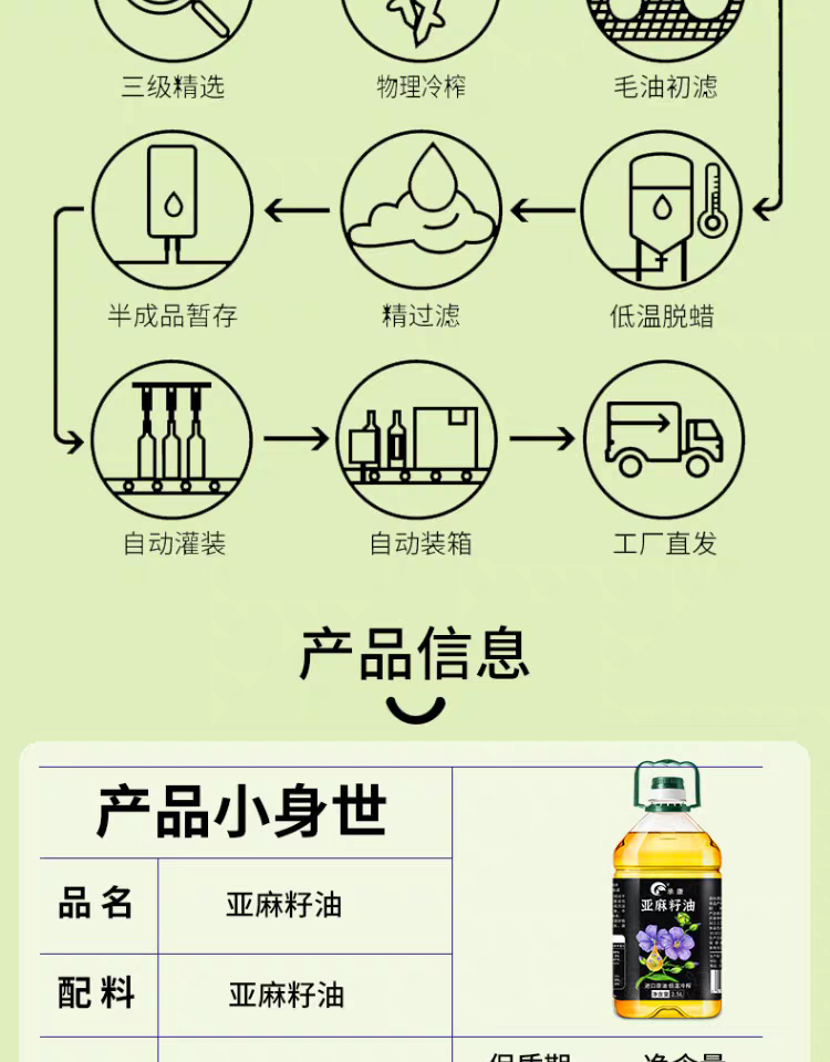 承康 亚麻籽油2.5L装