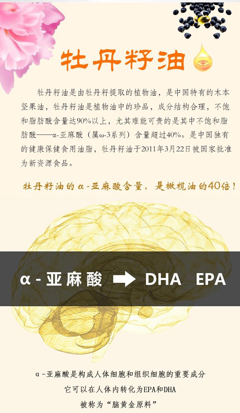  洛阳农品 手绘小镇 牡丹籽油500ml*2精品礼盒装养生食用调和油