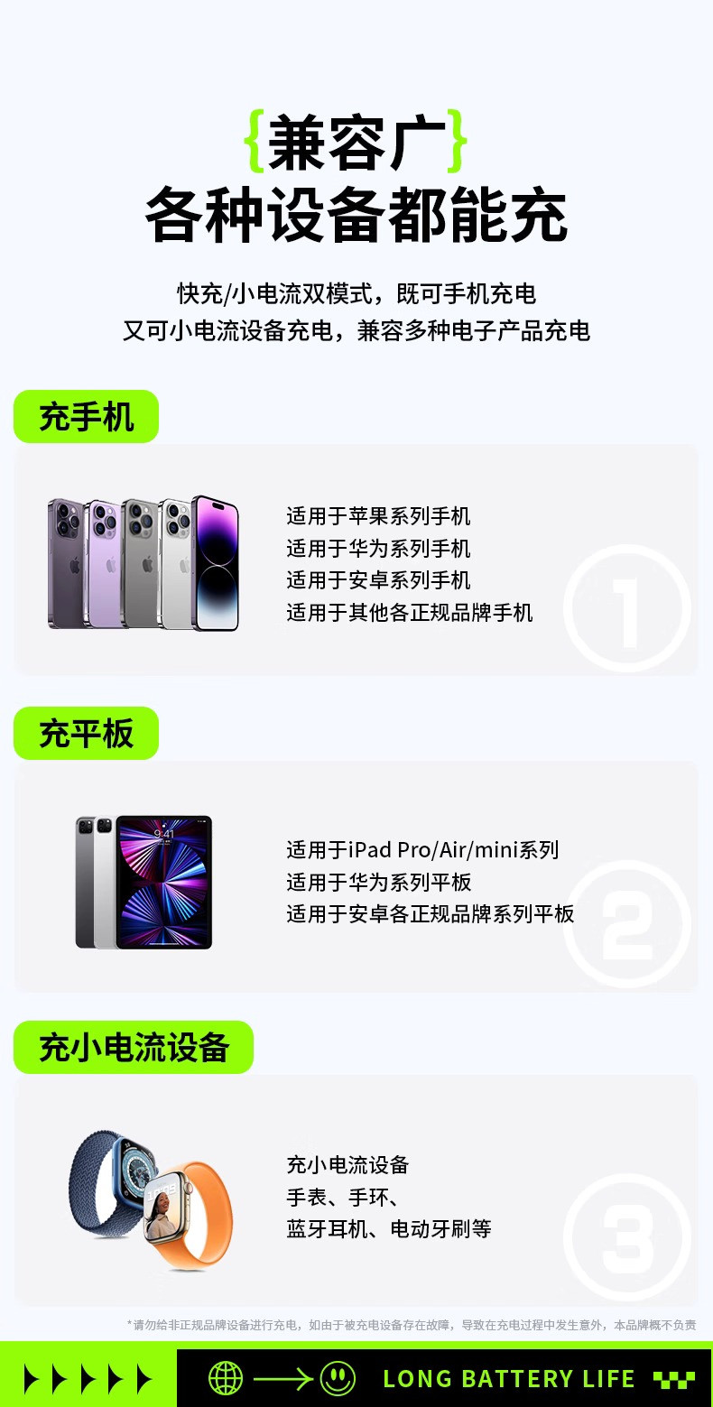 纽曼（Newmine） AL21自带线22.5W超级快充移动电源10000毫安充电宝