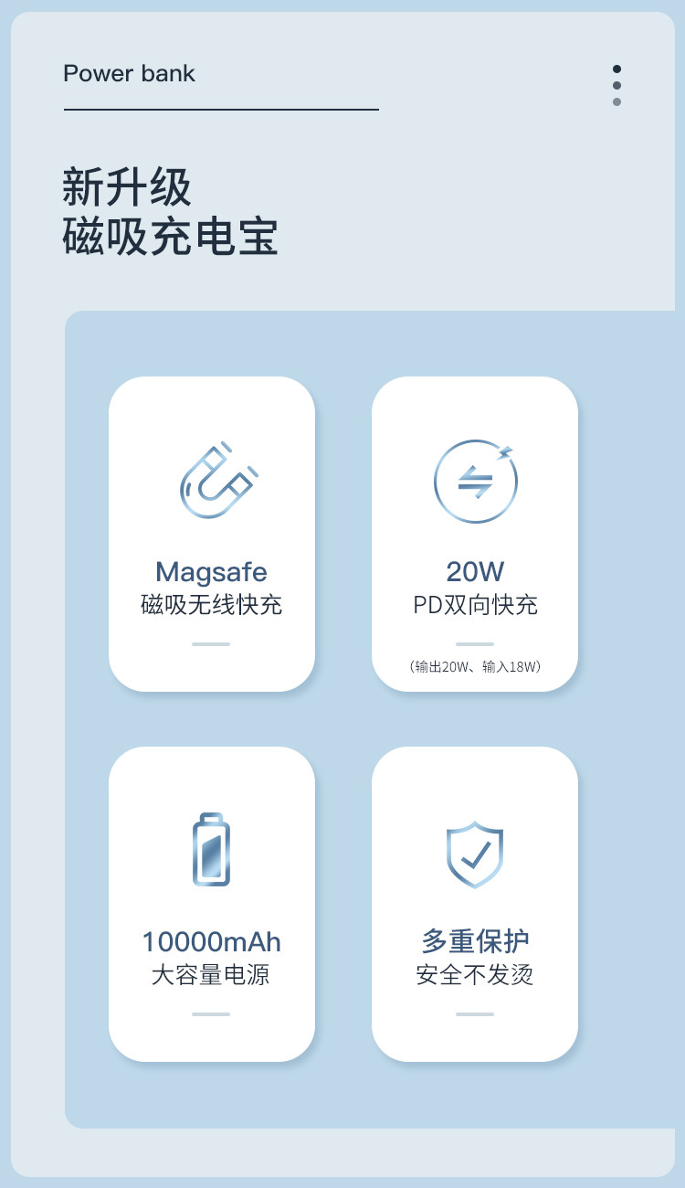 纽曼（Newmine） Magsafe无线磁吸充电宝10000毫安PD20W二合一