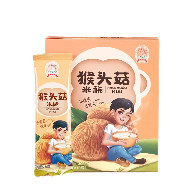  薛集 大别山的问候 猴头菇米稀30g*10袋/盒 养生粥养胃助消化