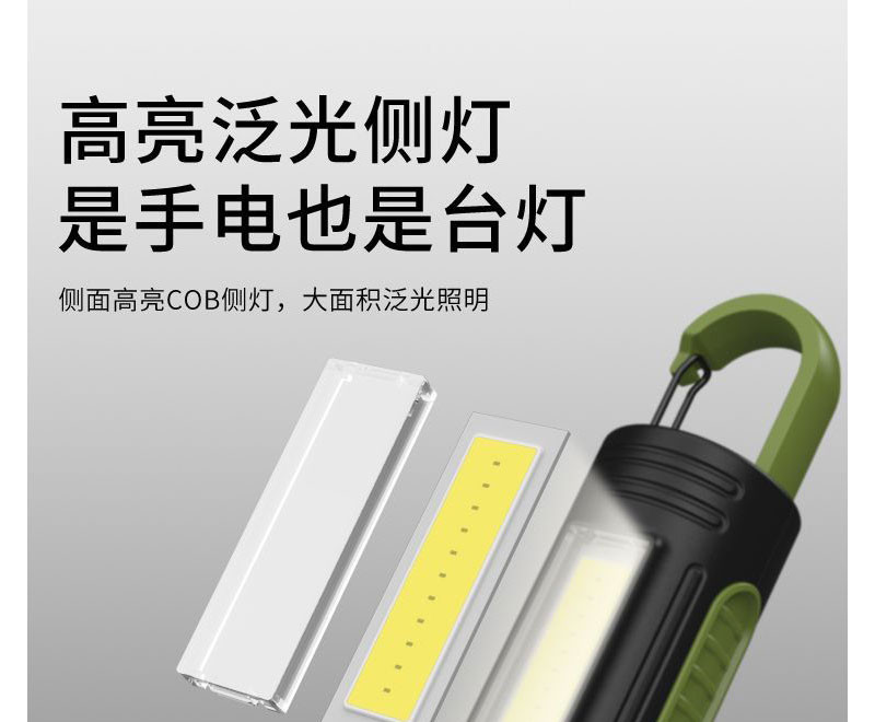 刺狐 新款激光伸缩手电筒强光充电远射超亮户外露营USB便携多功能