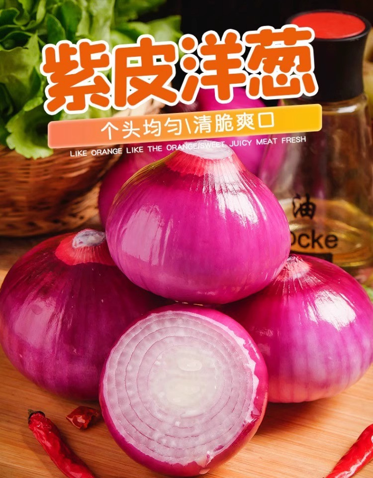 鲜小盼 紫皮洋葱新鲜洋葱头5斤农家自种蔬菜红皮大圆葱