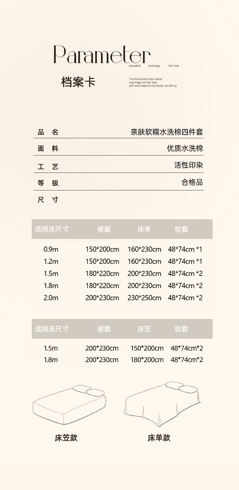 迹添雅 四季通用纯棉床单被套床笠款水洗棉