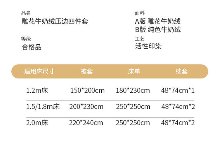 迹添雅 保暖加厚雕花牛奶绒四件套冬季双面加绒珊瑚绒法兰绒被套