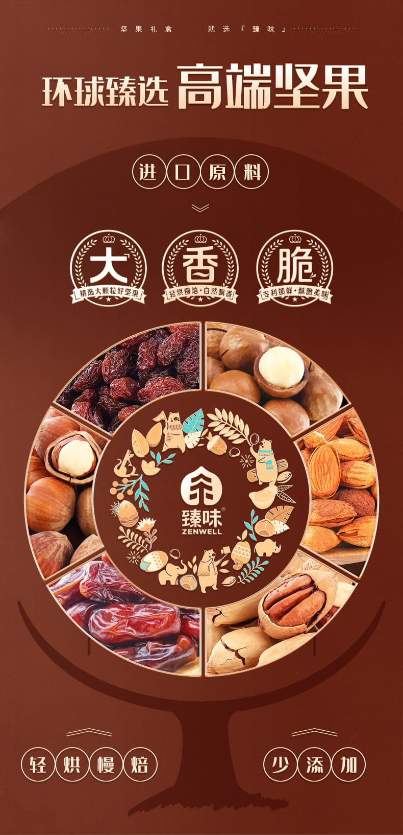 臻味/DELICIOUS 年货送礼坚果礼盒企业团购 环球臻情1.665kg+125ml