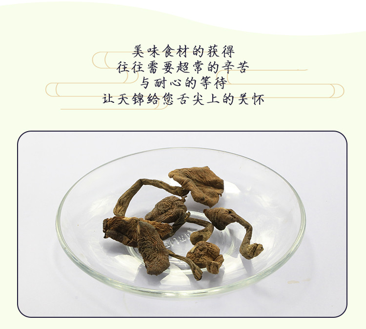 天锦 新品有机食品牛皮纸袋榛蘑100g 东北特产食用菌大兴安岭