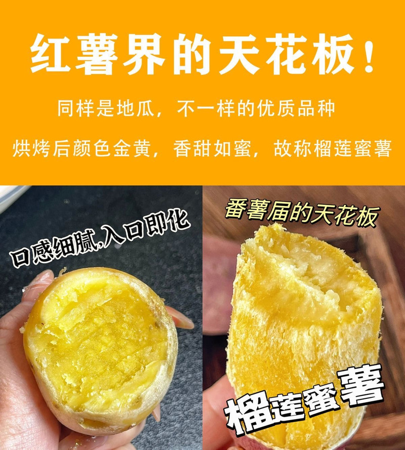 吕大个 榴莲蜜薯新鲜黄金地瓜精品香甜粉糯 红薯糖心