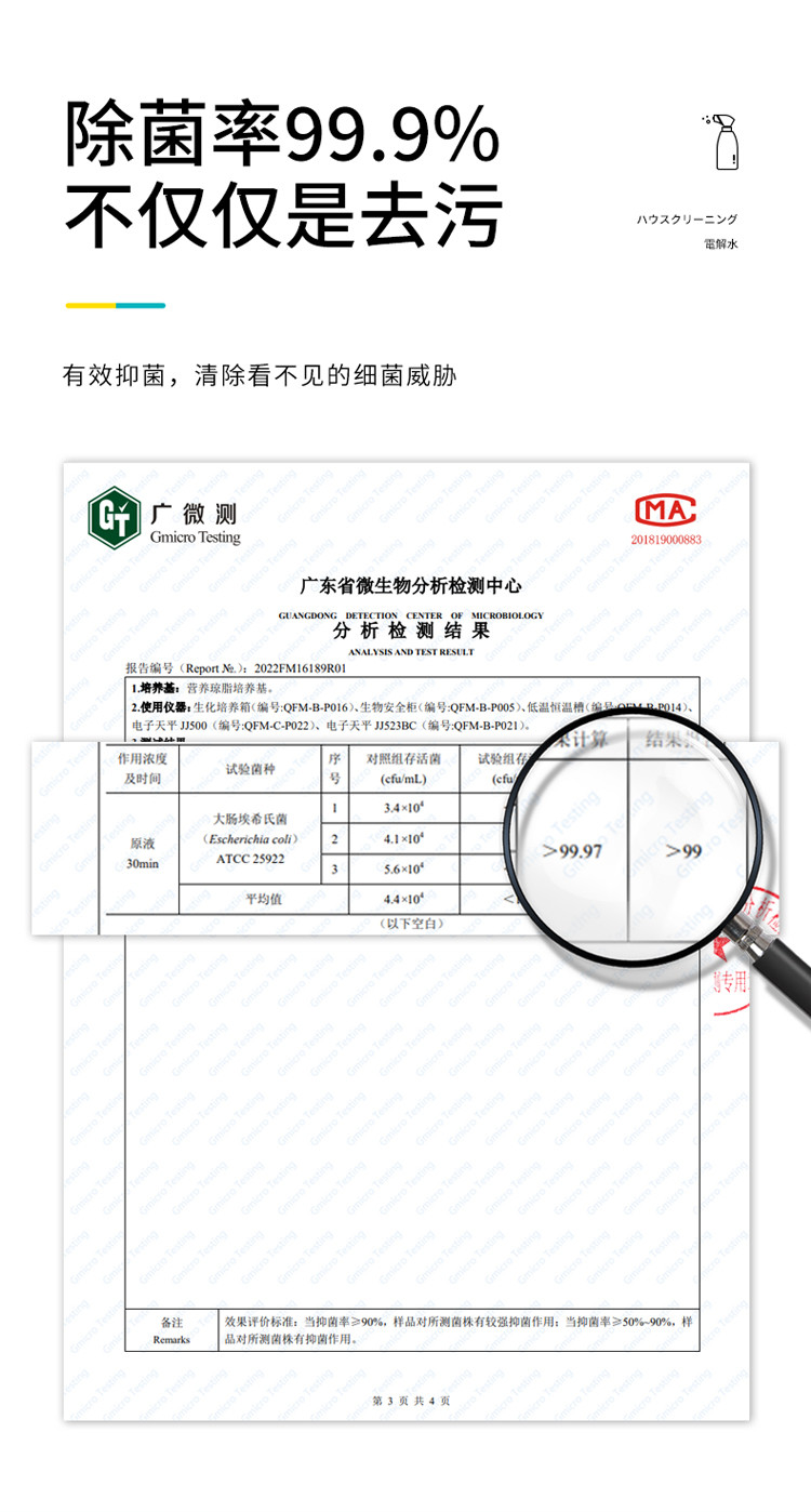 净狮 电解水家用厨房冰箱微波炉清洁剂1瓶正装+2瓶替换装