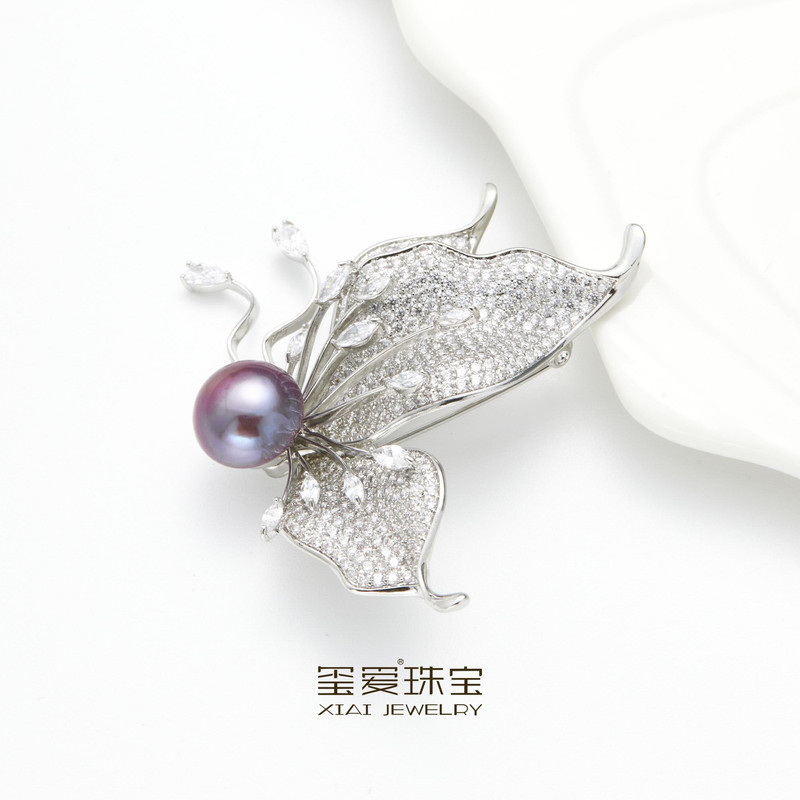 玺爱 淡水紫珠胸针（妖紫）XA-71069
