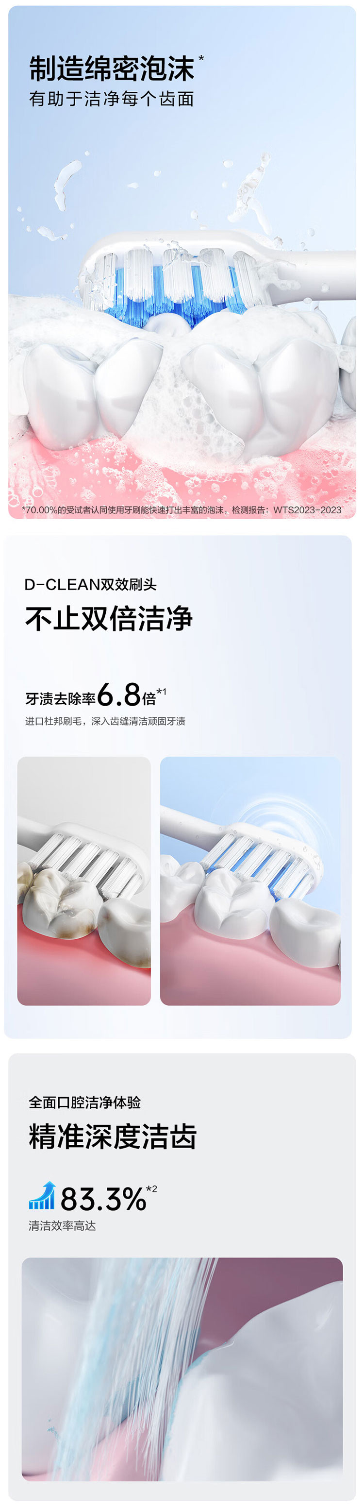 松下/PANASONIC 5档清洁模式 去渍 呵护牙龈 滑动解锁 EW-DC20 标准