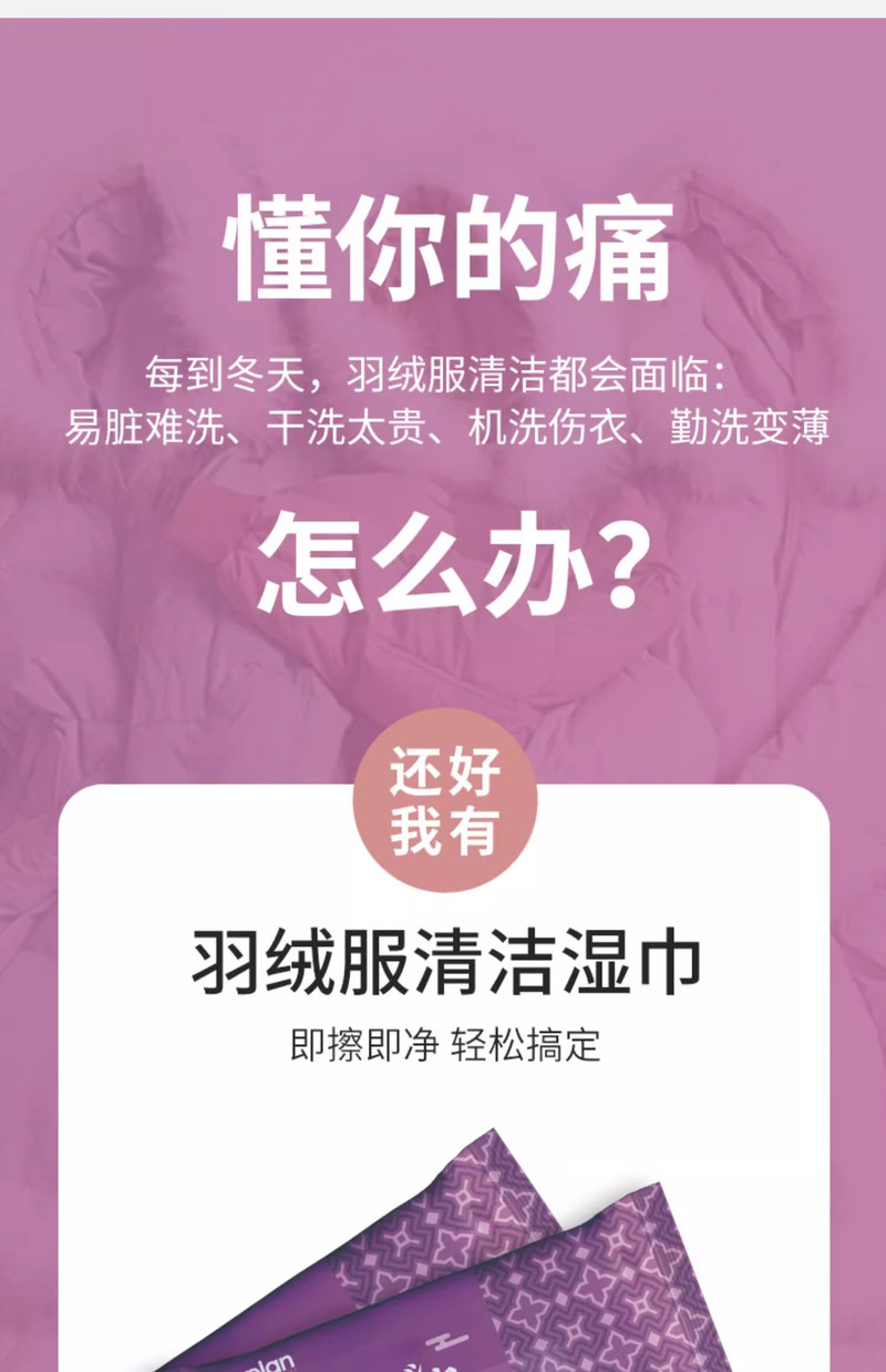 TO-PLAN 羽绒服衣物清洁湿巾 12片/包 自带清洁液