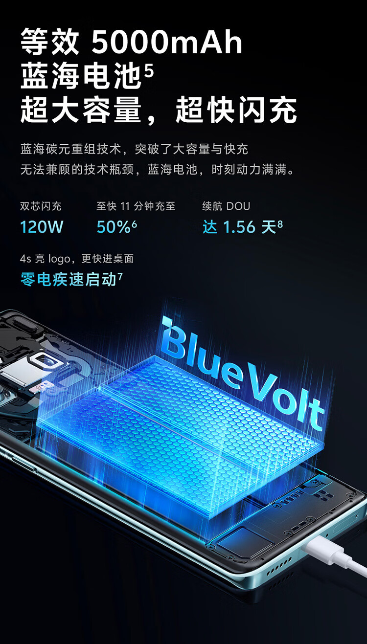 VIVO X100 蓝晶×天玑9300 120W双芯闪充手机