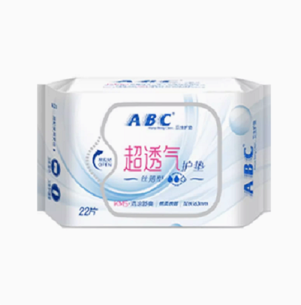 ABC 超极薄棉柔K22护垫163mm22片/包单包（8036）