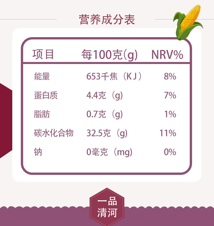 一品清河 黑糯玉米 200g*8支 健康速食