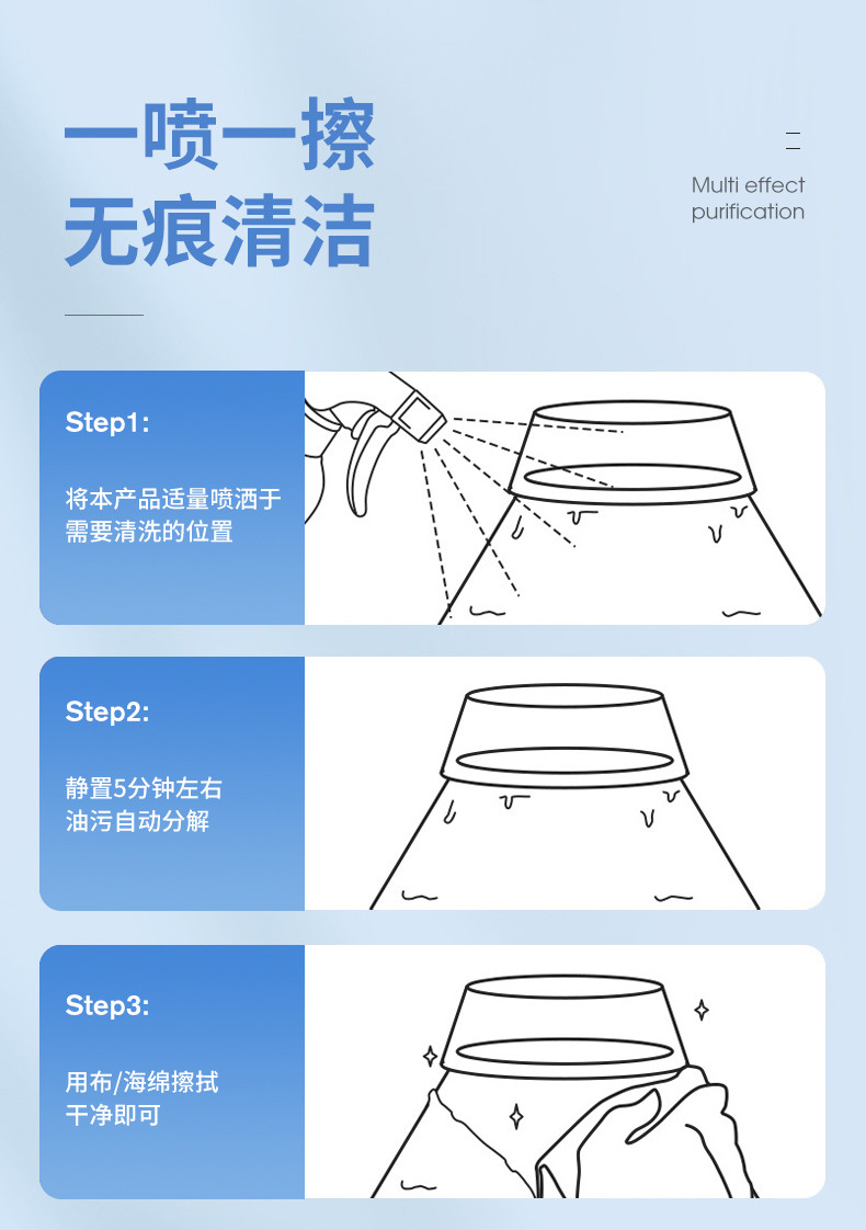 德洁 多效油污净 500ml 强力去油污多效合一