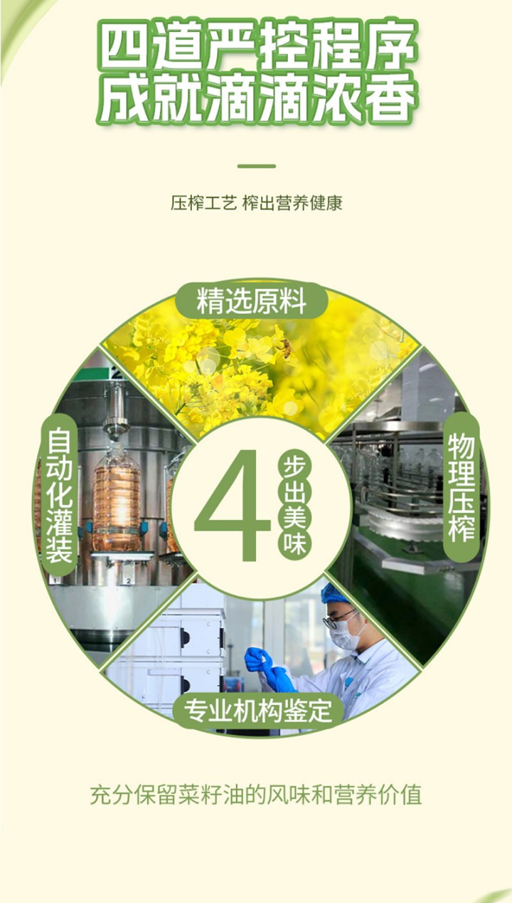 武当花 秦巴小榨低芥酸菜籽油4.5L