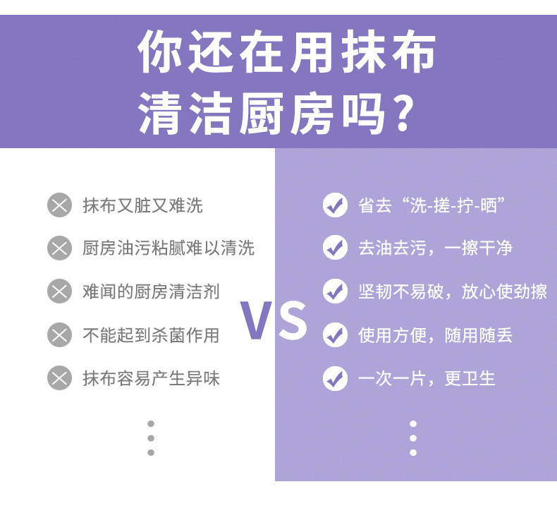 倩挥  厨房湿巾强力去油污家用一次性专用清洁除重油污油烟机湿纸巾