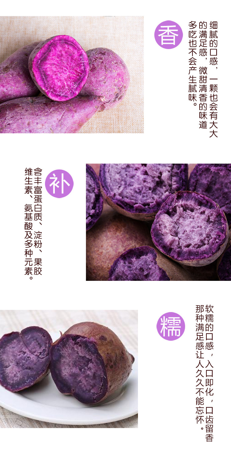 沃丰沃 紫薯地瓜【5斤】农家新鲜紫花心糖心皮薄易剥蔬菜软糯香