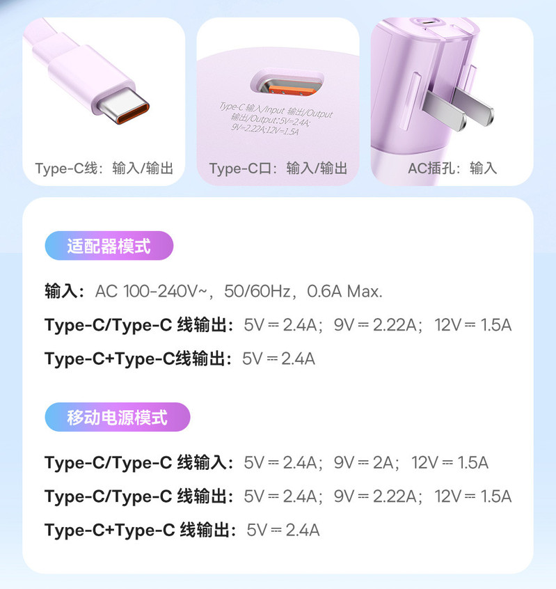 倍思 CN-倍思 能量堆Air氮化镓移动电源适配器 4800mAh