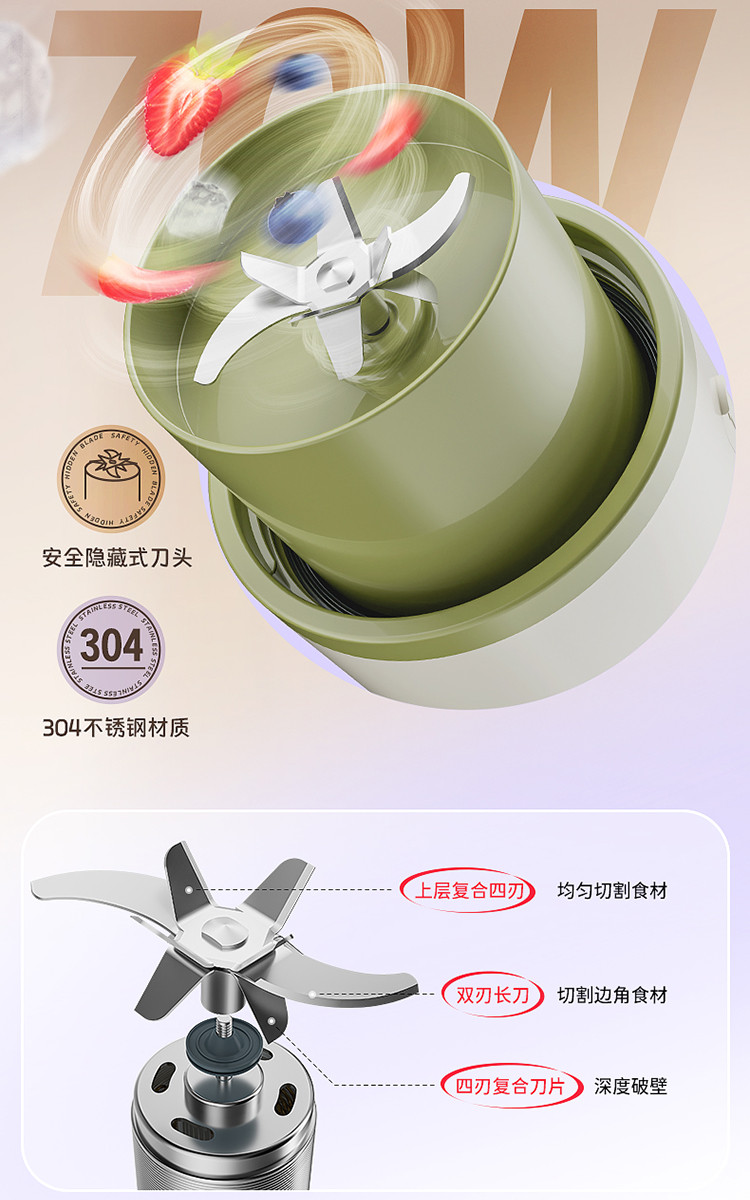 现代/HYUNDAI 榨汁杯便携式运动吸管榨汁桶YEK-GZ503