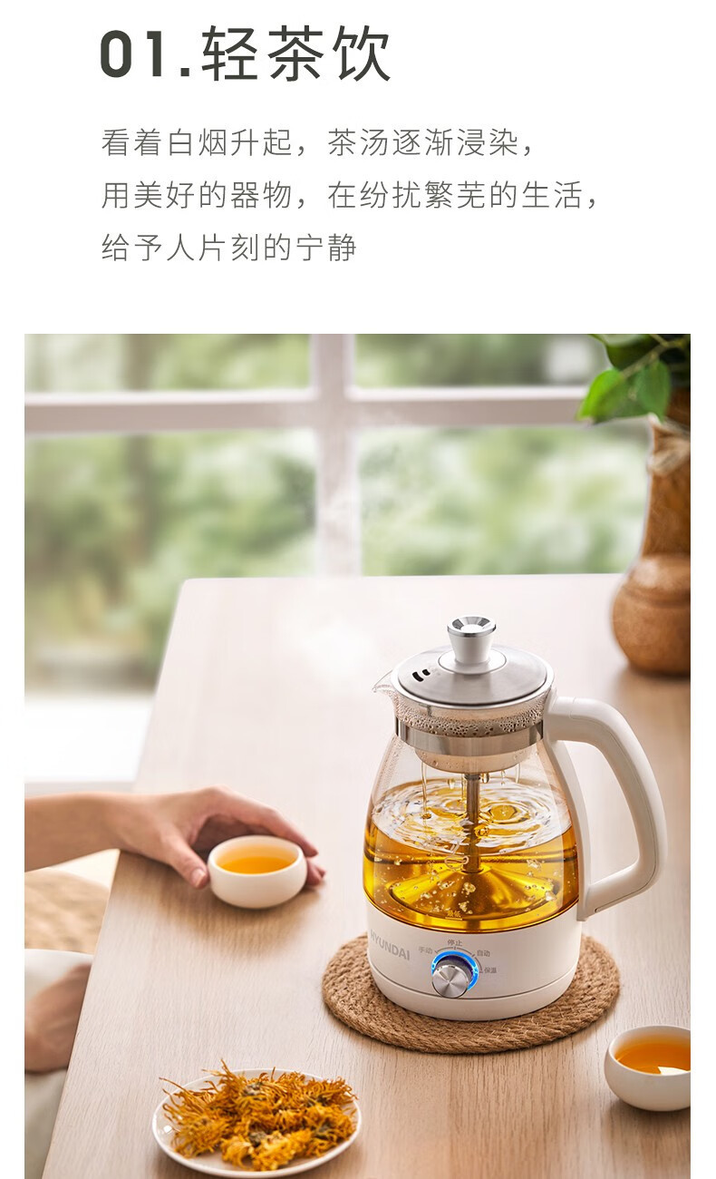 现代/HYUNDAI 韩国煮茶器QC-ZC1017迷你养生壶