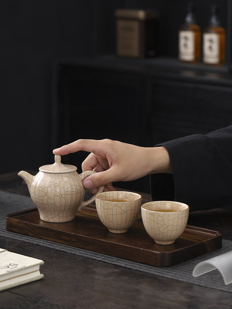 上古名屋 汝窑茶具套装一壶二杯