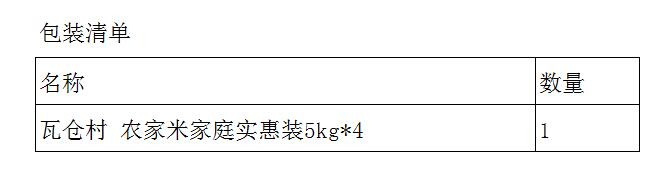 瓦仓村 农家米家庭实惠装5kg*4