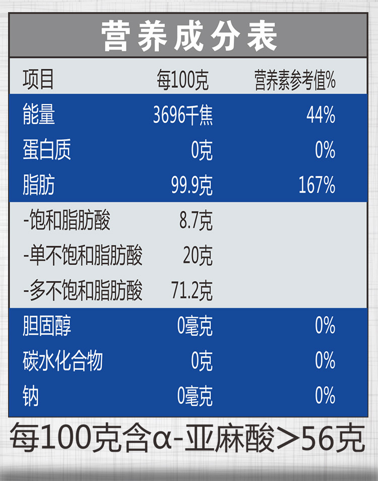 鑫龍清 油牧老人冷榨亚麻籽油