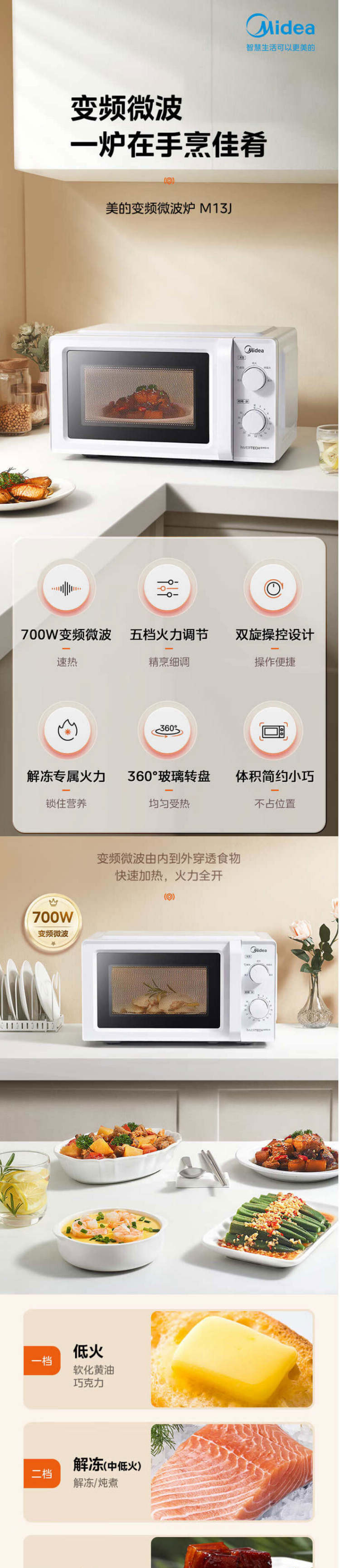 美的/MIDEA 美的（Midea）变频家用微波炉18L容量（M13J）