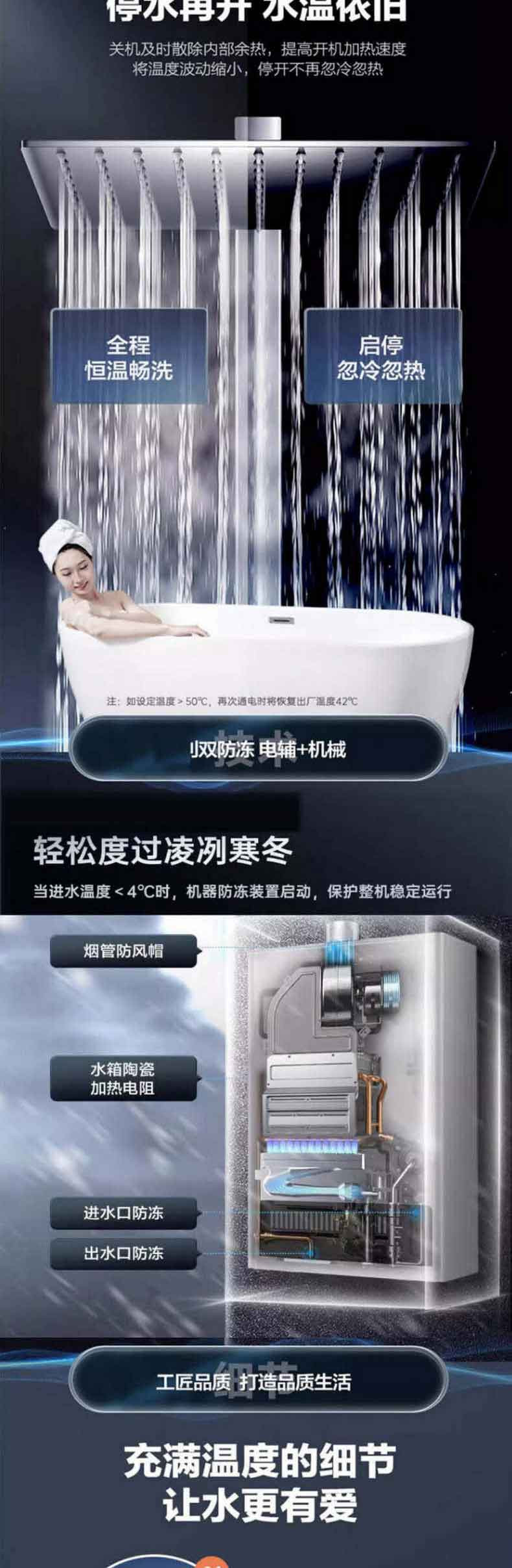 美的/MIDEA 水气双调多重安防 LED大屏燃气热水器JSQ22-12HWF