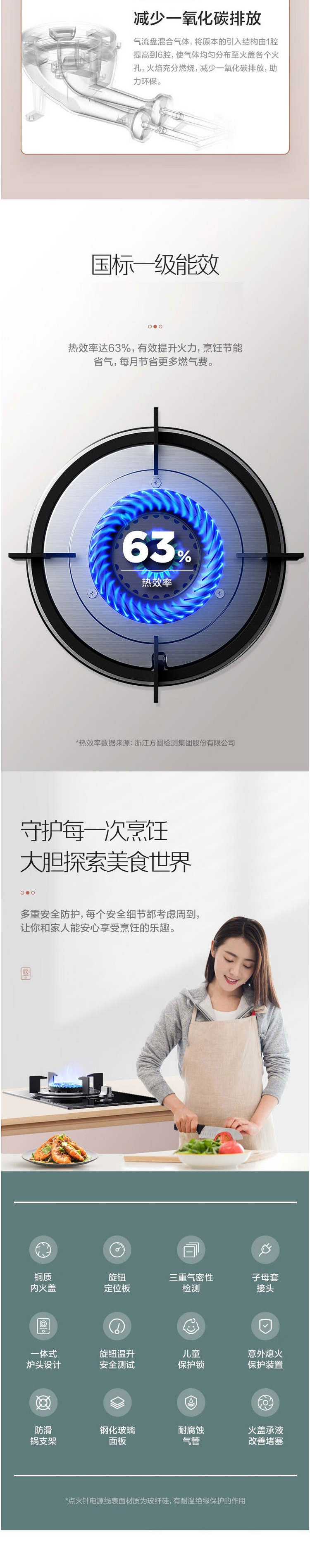 美的/MIDEA 嵌入式燃气灶 钢化玻璃 单头  一级能效 JZT-Q13