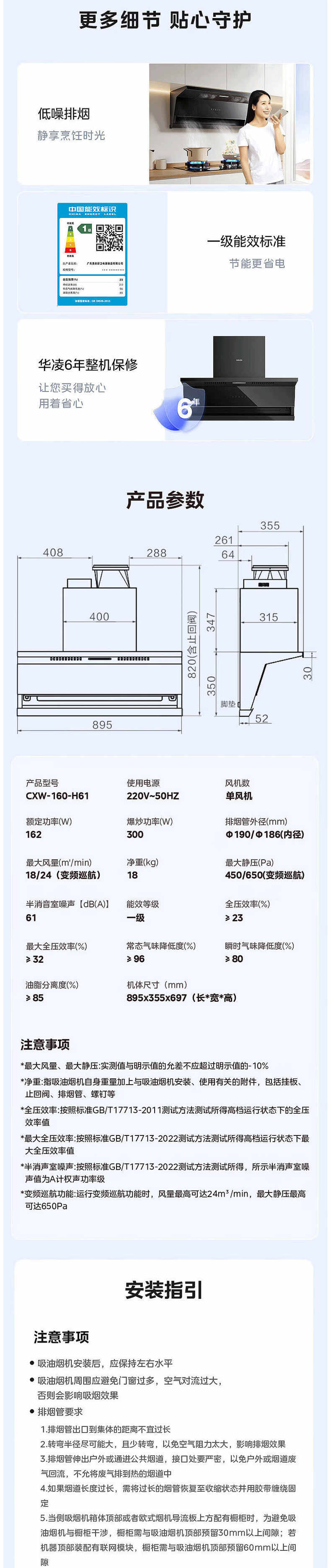 美的/MIDEA 24立方大吸力挥手智控变频巡航油烟机CXW-160-H61