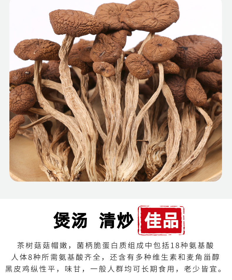 永乐武当 精选茶树菇250G/袋煲汤家用食用菌