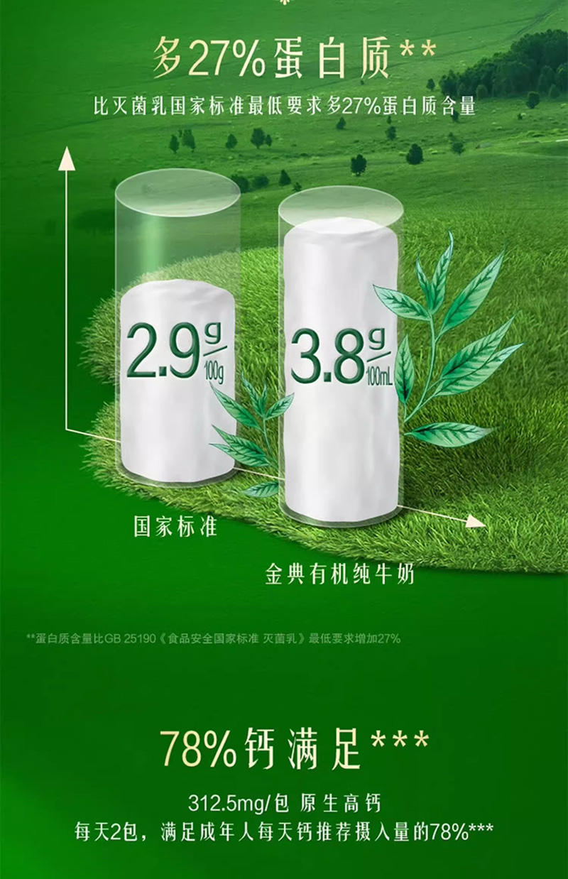 伊利 【恒鑫】金典有机梦幻盖纯牛奶250ml*20盒整箱