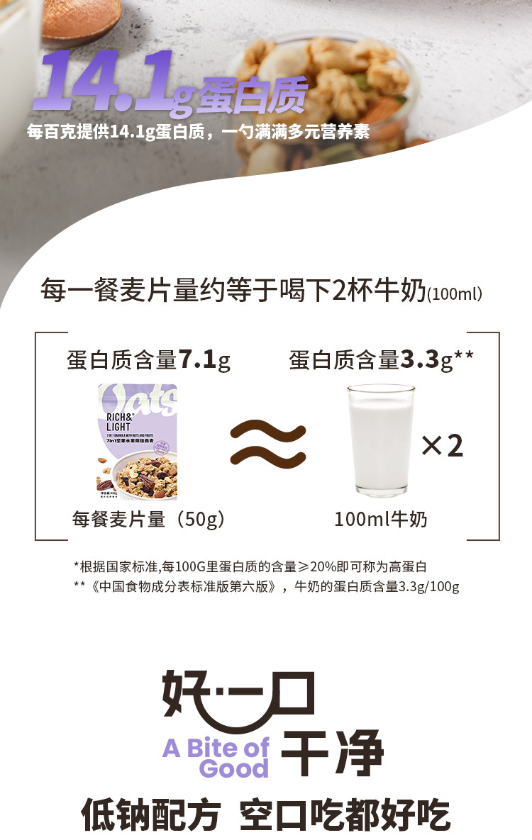 RICH&amp;LIGHT 7in1坚果水果烘焙麦片 400g/袋