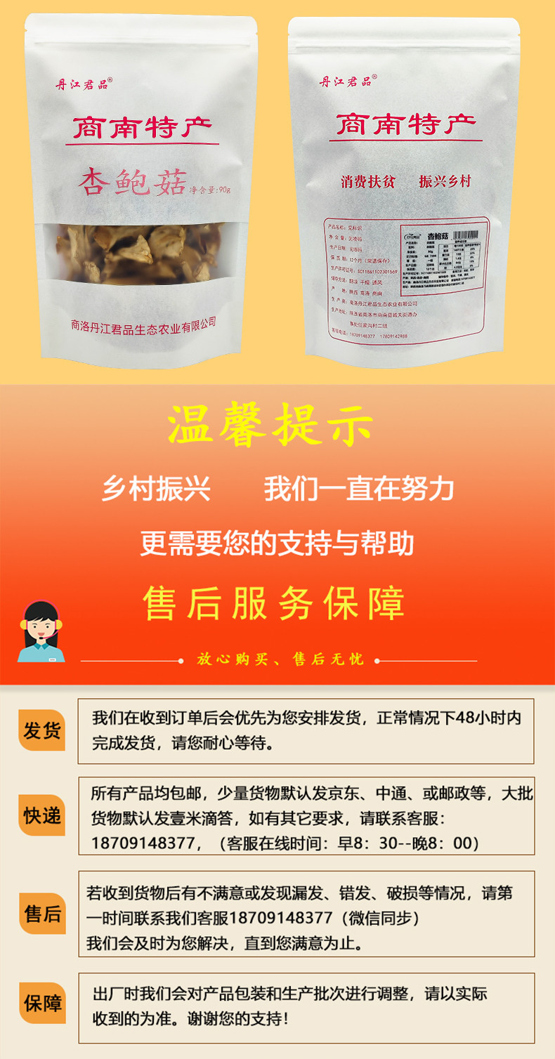 丹江君品 杏鲍菇 90g/袋 山珍大片煲汤炒菜红烧食用菌