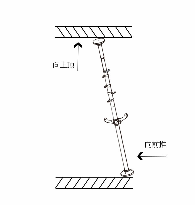 宝优妮  顶天立地晾衣杆衣架 DQ0777B-1 伸缩立式落地不锈钢