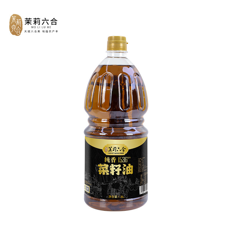 茉莉六合 茉莉六合纯香1536 压榨菜籽油 二级 特香菜籽油1.8L装