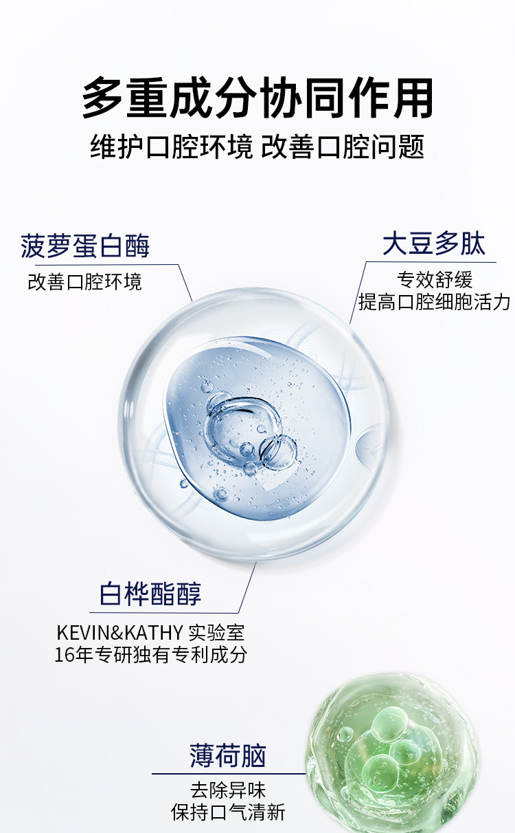 凯文凯西 KEVIN&amp;KATHY口沐适™ 白桦漱口水 薄荷味 /盒