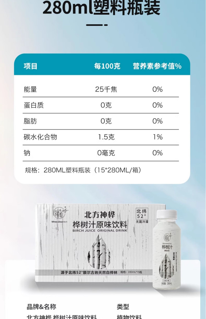 北方神桦 白桦树汁原液