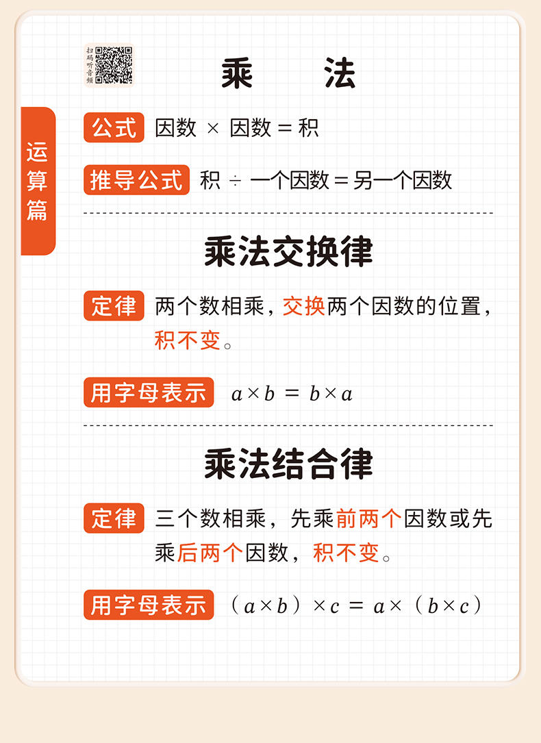 斗半匠 小学数学公式大全 一至六年级必背定律手册台历知识点汇总挂图卡片