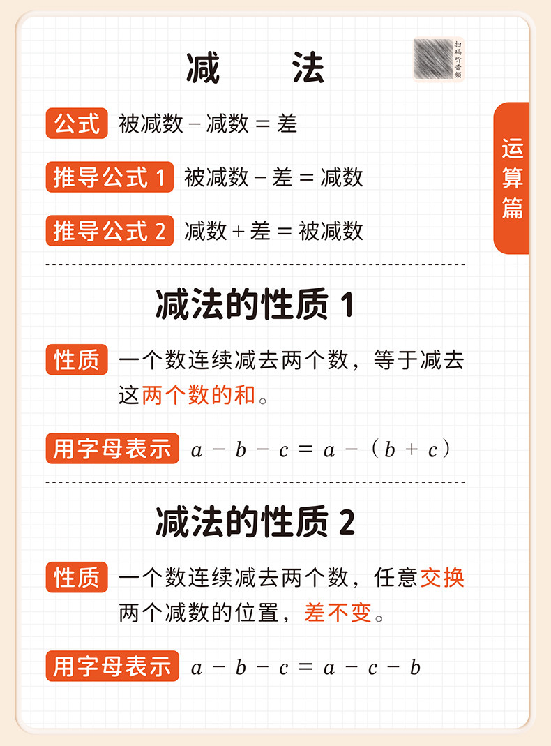 斗半匠 小学数学公式大全 一至六年级必背定律手册台历知识点汇总挂图卡片