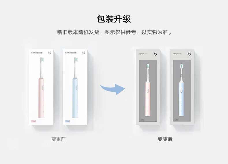 小米 声波电动牙刷T200 家用智能充电防水 细软刷毛 高效清洁