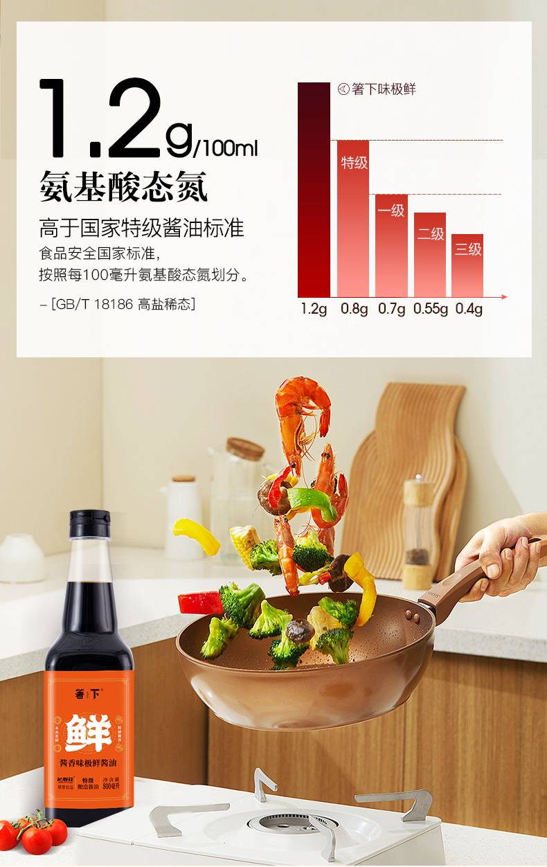 箸下【秒杀9.9元，长寿花荣誉出品】箸下酱香味极鲜特级酱油800ml生抽调味品