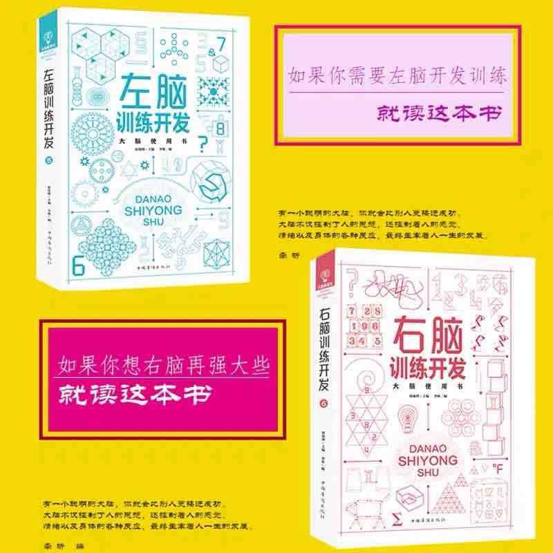 大脑使用书6册记忆力训练书数学智力开发思维导图全脑益智游戏大脑思维书籍逻辑思维训练儿童图书左右脑超