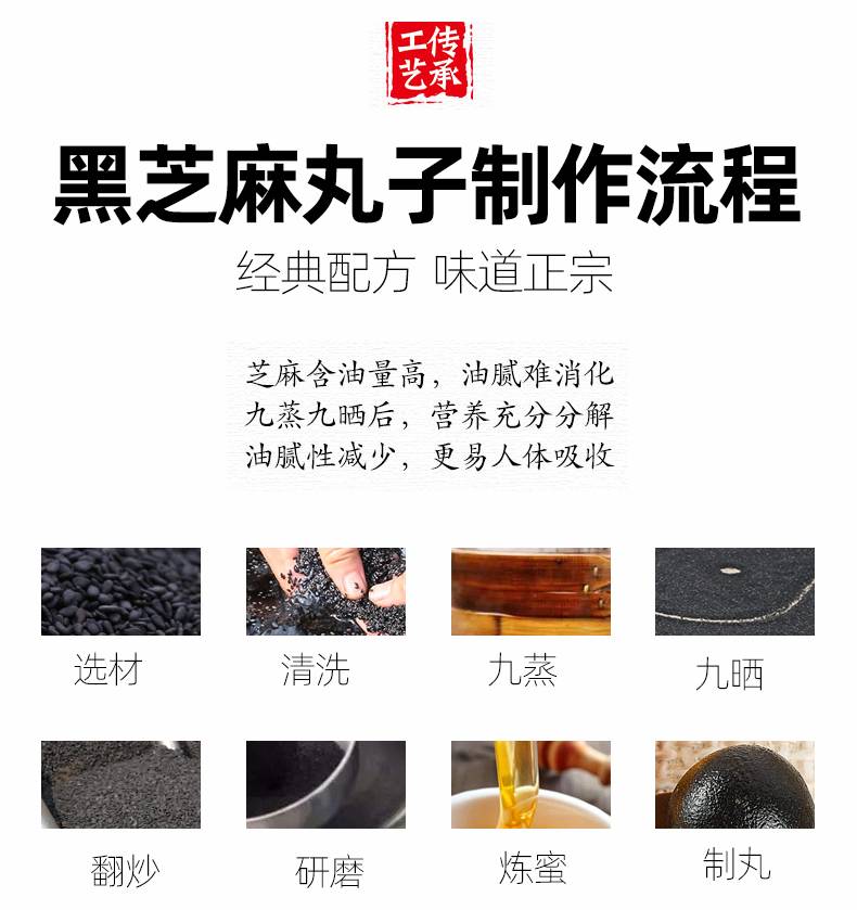 【买1发3同款】正品黑芝麻丸 酸枣仁丸 红豆薏米丸 纯手工九蒸九晒108克/罐约12粒