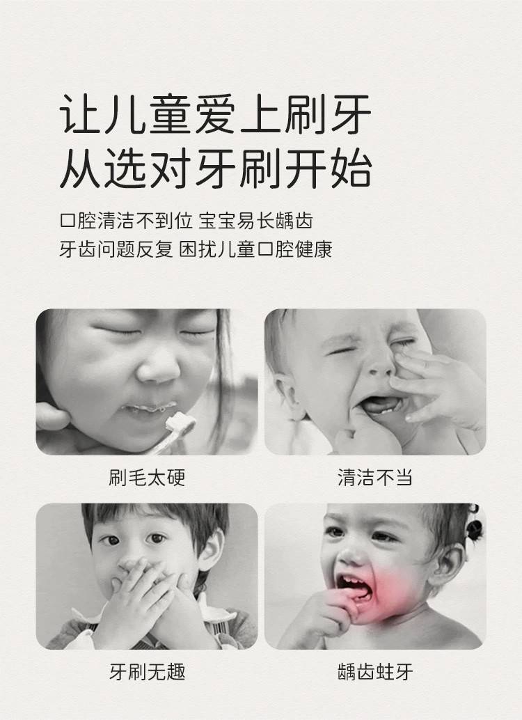 3支儿童牙刷软毛萌趣卡通牙刷家用细柔刷毛洁龈护齿